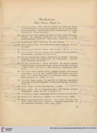 Silber/Bronze/Kupfer etc. (Nr. 247-266)