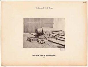 Gussstahlfabrik Friedrich Krupp, Essen: Ansicht kurze 21 cm Kanone in Breitseiten-Laffete