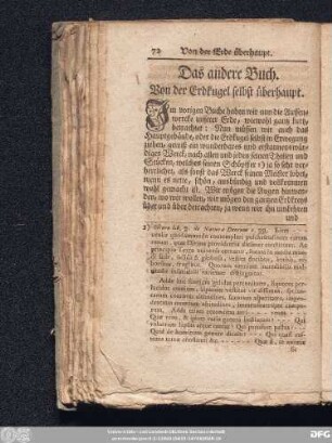 Das andere Buch. Von der Erdkugel selbst überhaupt.