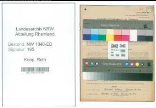 Entnazifizierung Ruth Knop , geb. 28.07.1911 (Lehrerin)