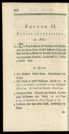 Sectio VI. Poetae recentiores