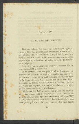 Capítulo IV - El lugar del crimen