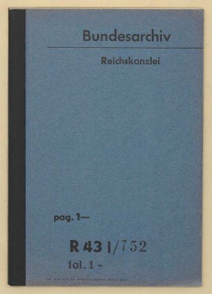 Geheimfonds des Reichskanzlers. - Titelbücher (Kap. III 1 Tit. 32: Zur Verfügung des Reichskanzlers zu allgemeinen Zwecken): Bd. 3