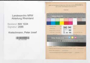 Entnazifizierung Peter Josef Kretschmann , geb. 05.03.1912 (Stabsfeldwebel)