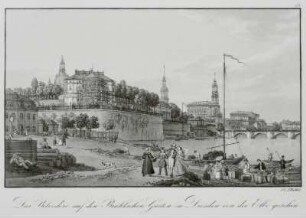 Das Belvedere auf den Brühlschen Gärten zu Dresden von der Elbe gesehen