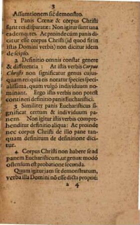 Quaestiones Rhetoricae tres de verbis Domini: Hoc est corpus meum