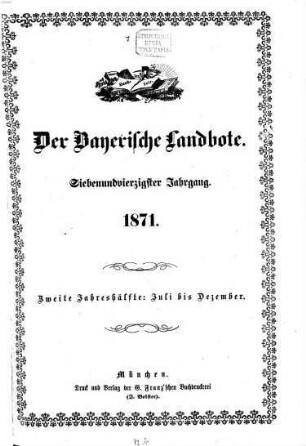 Der Bayerische Landbote. 1871 = Jg. 47, 7 - 12