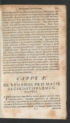 Capvt V. De Rem Ediis Pro Malis Sacerdotibus Emendandis.