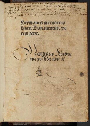 Sermones mediocres sancti Bonauenture de tempore
