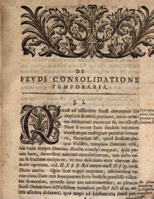 Dissertatio Ivridica Inavgvralis De Fevdi Consolidatione Temporaria