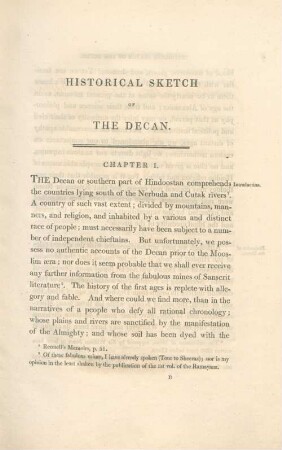 Historical sketch of the Decan