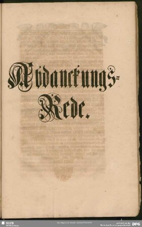 Abdanckungs-Rede