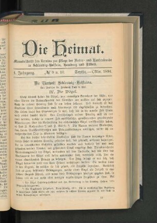4. Jahrgang- No. 9 u. 10. Septbr. - Oktbr. 1894.