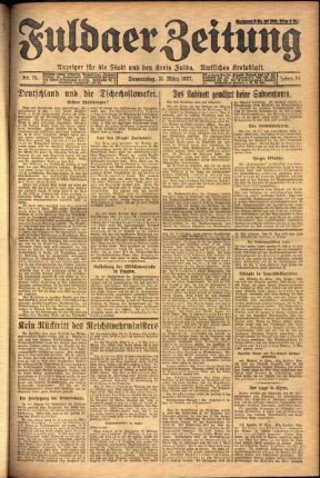 Ausgabe vom Donnerstag, den 31. März 1927.