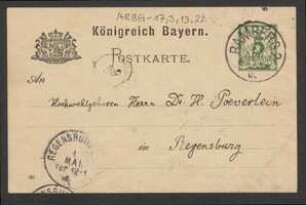 Brief von Georg Fischer an Hermann Poeverlein
