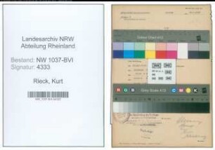 Entnazifizierung Kurt Rieck , geb. 22.03.1909 (Buchhalter)