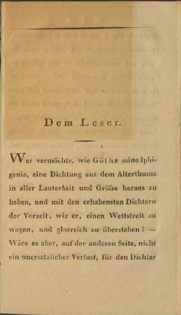 Dem Leser.