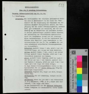 Erfahrungsbericht über die 12monatige Unternehmung. Vorgang: Erfahrungsbericht vom 23.10.1940