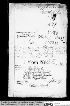 Gesuch der Gemeinde Großwoltersdorf um Separation mit der Gemeinde Ribbeck