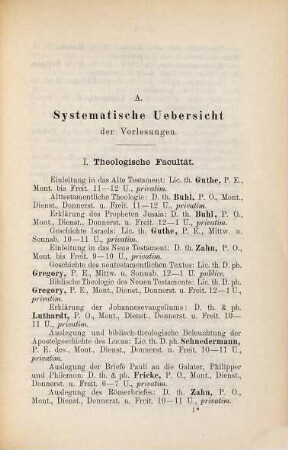 Verzeichnis der ... an der Universität Leipzig zu haltenden Vorlesungen. 1890/91, WS