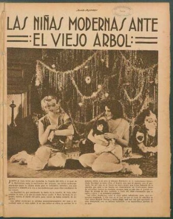 Las niñas modernas ante el viejo árbol
