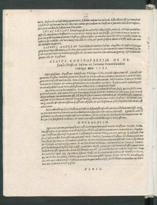 Status Controversiae De Descensu Christi ad Inferos ex Formula Concordiae edita Tubingae Anno 1580.