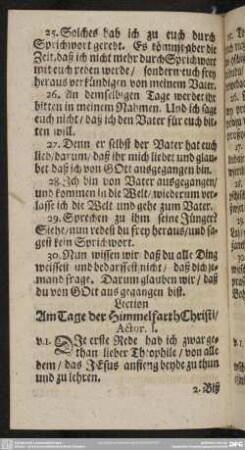 Am Tage der Himmelfarth Christi