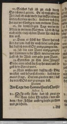 Am Tage der Himmelfarth Christi