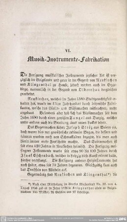 VI. Musik-Instrumente-Fabrikation
