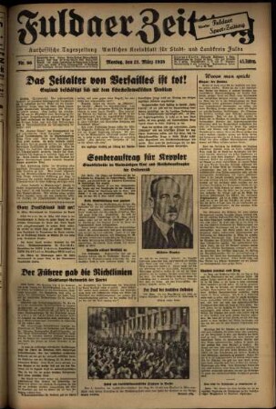 Ausgabe vom Montag, den 21. März 1938.