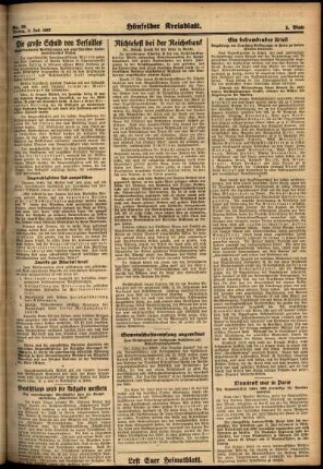 Zweite Ausgabe vom Freitag, den 09. Juli 1937.