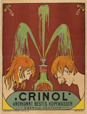 Plakat: Crinol Anerkannt Bestes Kopfwasser