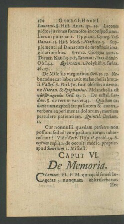 Caput VI. De Memoria.