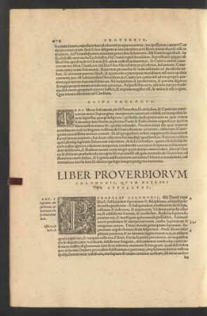 Liber Proverbiorum Salomonis, ...