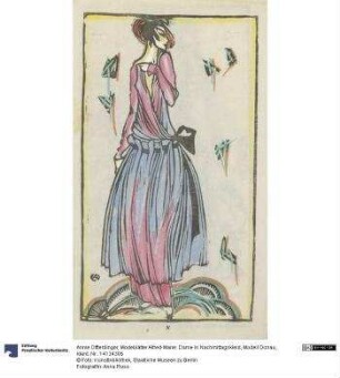 Modeblätter Alfred-Marie: Dame in Nachmittagskleid, Modell Donau