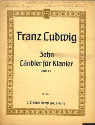 Werke von Franz Wüllner