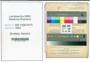 Entnazifizierung Heinrich Grueters , geb. 01.02.1891 (Kaufmann)