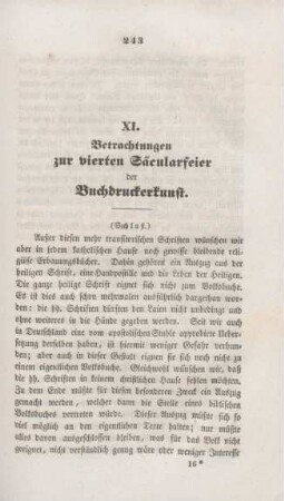 243-253 Betrachtungen zur vierten Säcularfeier der Buchdruckerkunst : Fortsetzung