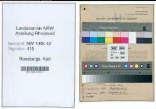Entnazifizierung Karl Roesbergs , geb. 30.04.1887 (Wachmann)