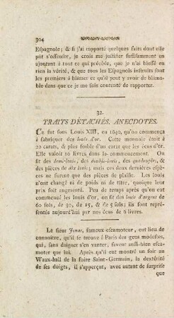 32. Traits Détachés. Anecdotes.