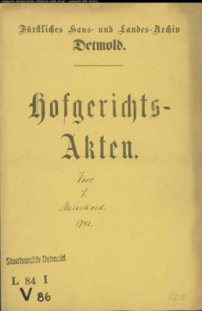 Voss, Hermann gegen Meierkord und Eggerding - Schuldforderung