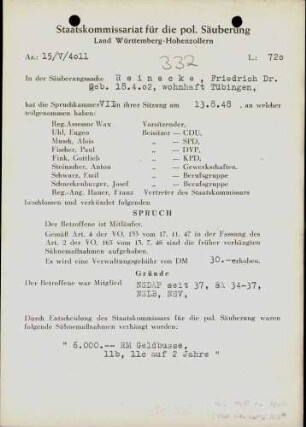 Reinecke, Friedrich Dr.