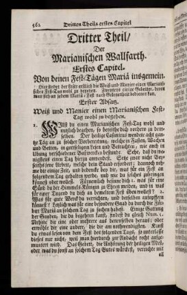 562-599, Erstes Capitel. Von denen Fest-Tägen Mariä insgemein