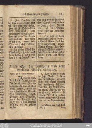 XXII. Von der Heiligung und dem christlichen Wandel überhaupt.