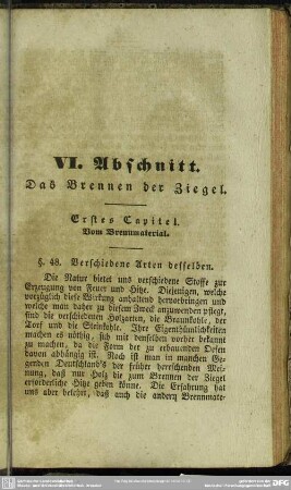 VI. Abschnitt. Das Brennen der Ziegel
