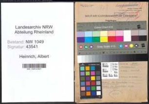 Entnazifizierung Albert Heinrich , geb. 03.05.1900 (Konstrukteur)