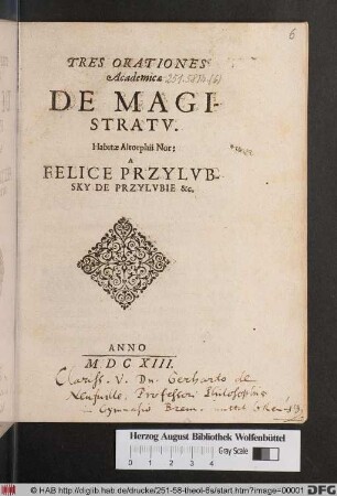 Tres Orationes Academicae De Magistratu