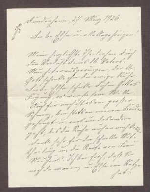 Schreiben von Mathilde, Dundenheim, an Elisabeth Rosset, Kondolenzbrief zum Tod von Constantin Fehrenbach