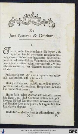 Ex Jure Naturali & Gentium.
