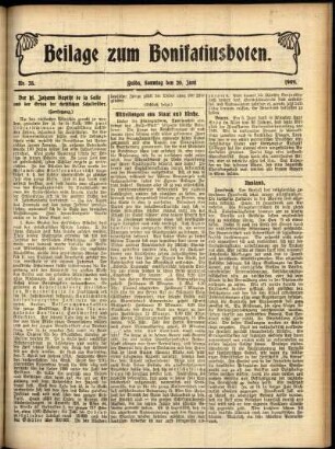 Zweite Ausgabe vom Sonntag, den 20. Juni 1909.